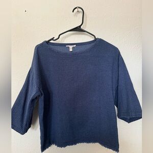 Eileen Fisher Rust Organic Linen Cotton Double Shirt Size XXS/TTP